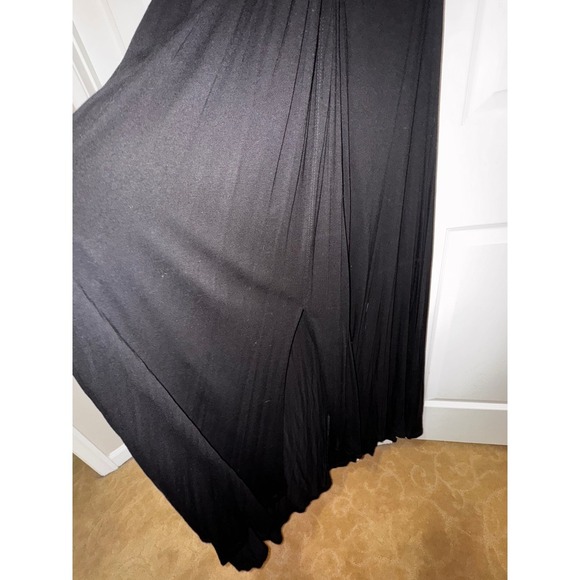 A.L.C. Black Maxi Dress Sleeveless Cutout Tie Waist Viscose Blend Large - Picture 6 of 8